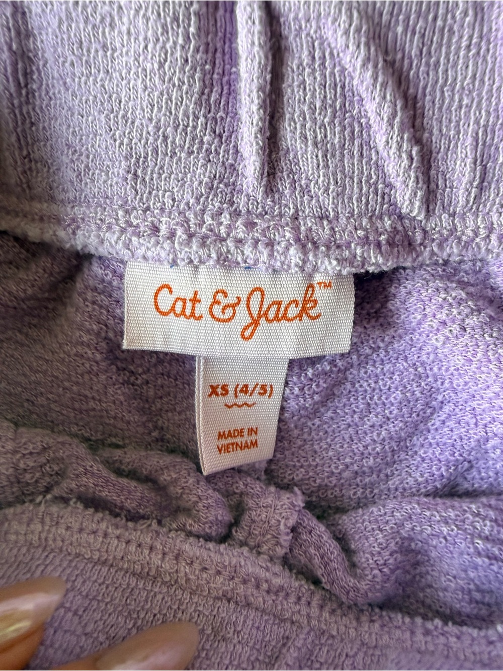Cat & Jack Lilac and White Striped Terry Shorts - Picture 7 of 7